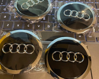 Audi Radkappen 69mm 4er Set glanz schwarz silber