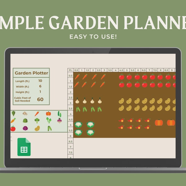 Garden Planner Spreadsheet, Seed Starting/Tracking Planner, Garden Planner, Succession Planting Planner, Visual Garden Plotter, Google Sheet