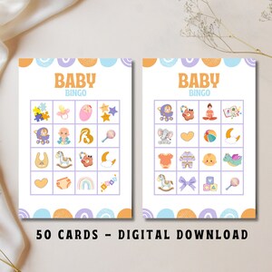 Mermermu Baby Bingo Game Set - Blush Pink Floral Theme, 30 Game Cards For Baby Shower & Gender Reveal