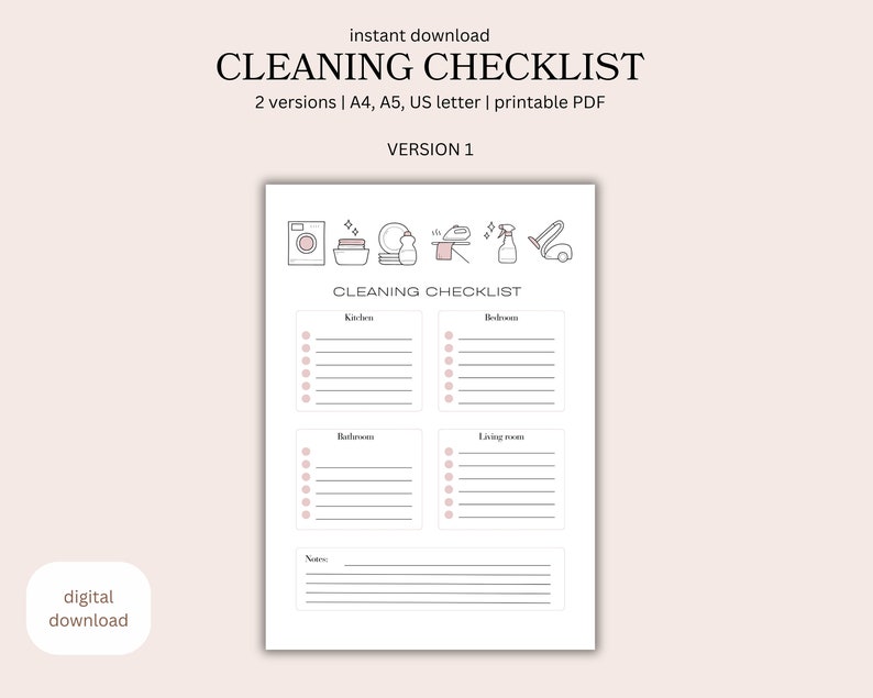 Cleaning Checklist, Weekly Cleaning Schedule, Cleaning to Do List ...