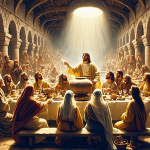 Miracle at Cana | Jesus Turns Water into Wine | Biblical Wedding Feast Art