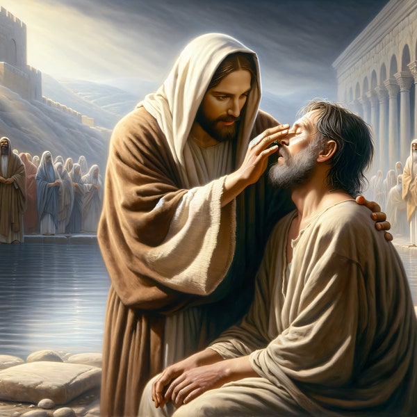 Jesus Heals the Blind Man | Sight Restored by Faith | Gospel Art