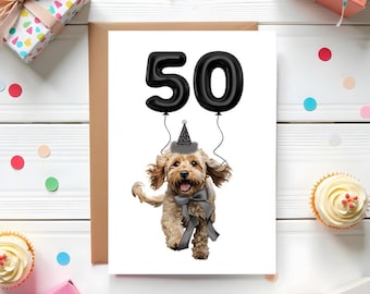 Personalised Cockapoo Birthday Card, Card For Him Or Her, Cockerpoo, Sister, Daughter,Auntie,13th,16th,18th,21st,30th,40th,50th,60th,70th