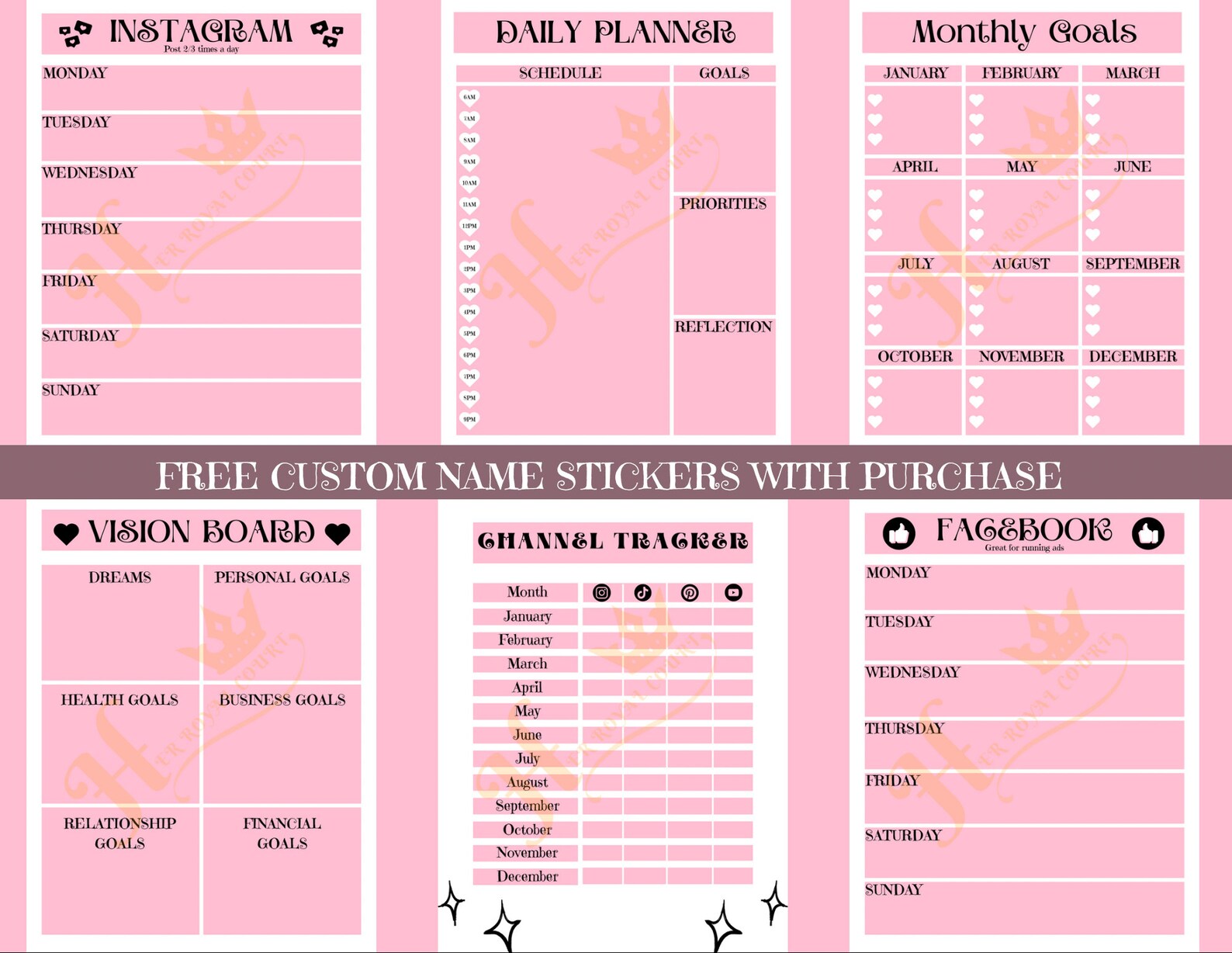 Social Media Content Template Content Planner for Social Media Canva