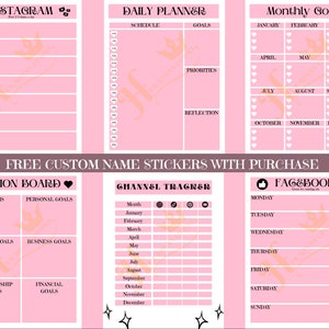Social media content template content planner for social media canva social media content social media planner template content planner PDF