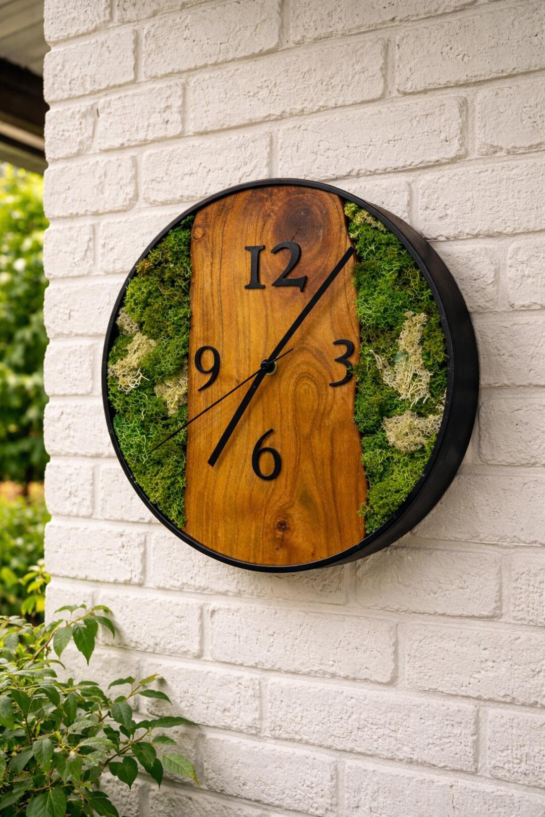 Wooden Clock With Moss - Etsy