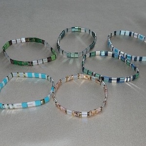 Handmade Tila Tile beaded bracelet. Many colours.