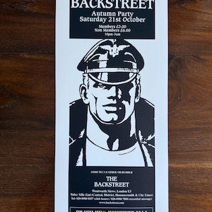 Backstreet London Poster Tom of Finland Leather Bar