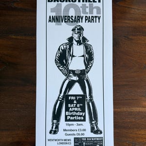 Backstreet London Poster Tom of Finland Leather Bar