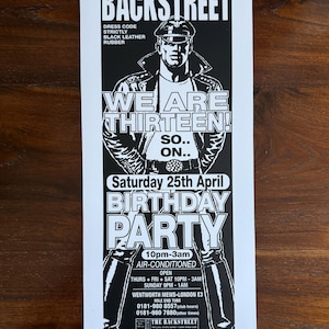 Backstreet London Poster Tom of Finland Leather Bar