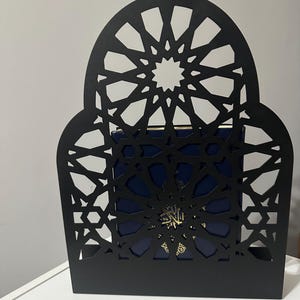 Islamic Motif Metal Quran Holder | Decorative Tabletop and  Wall-Mount Display | Gift - Collectible ,Perfect for Islamic Home Décor