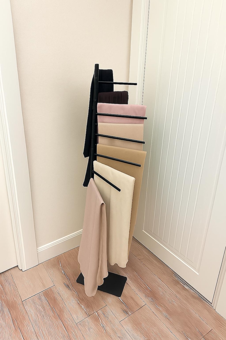 Multipurpose Movable Portable Hanger - Scarf, Shawl, Tie, Towel and Blanket Storage Solution - Metal Hanger image 2
