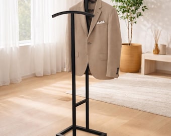 Minimalistischer Herrendiener aus Metall, moderner Anzugständer, Kleiderbutler für Schlafzimmer, Büro & Ankleidezimmer, Premium-Kleiderorganisator