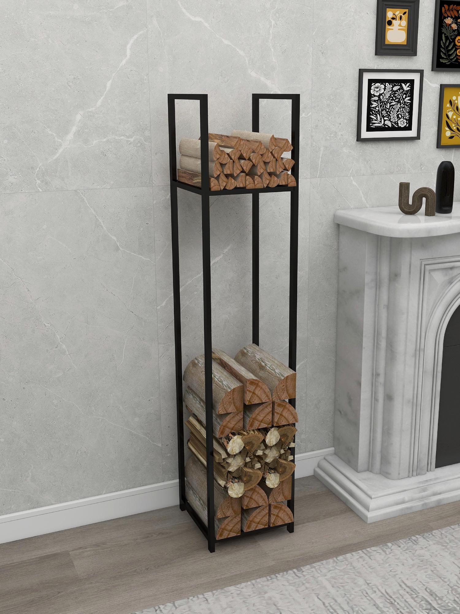 Meuble de rangement bois naturel et acier noir Lika 127cm | Leroy Merlin
