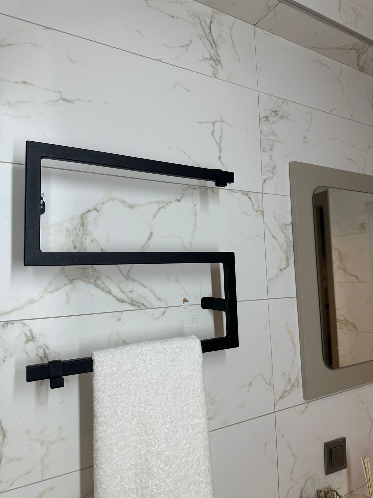 2 Portasciugamani Da Parete In Acciaio Inox Nero Opaco 61 Cm - Design Moderno E Minimal Per Bagno