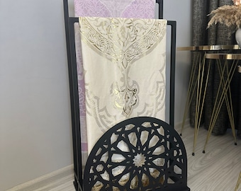 Handcrafted Metal Prayer Rug Stand, Elegant Prayer Rug Holder, Modern Islamic Home Decoration, Prayer Rug Organizer, Islamic Home Gift