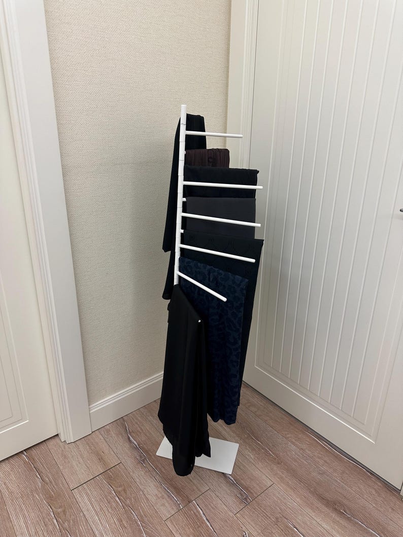 Multipurpose Movable Portable Hanger - Scarf, Shawl, Tie, Towel and Blanket Storage Solution - Metal Hanger image 3