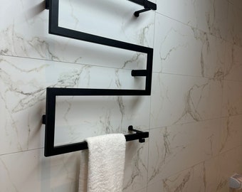 Modern Bathroom Towel Rack - Wall Mounted Metal Towel Holder - Guest Towel and Hand Towel Rack - Shawl & Scarf Organizer