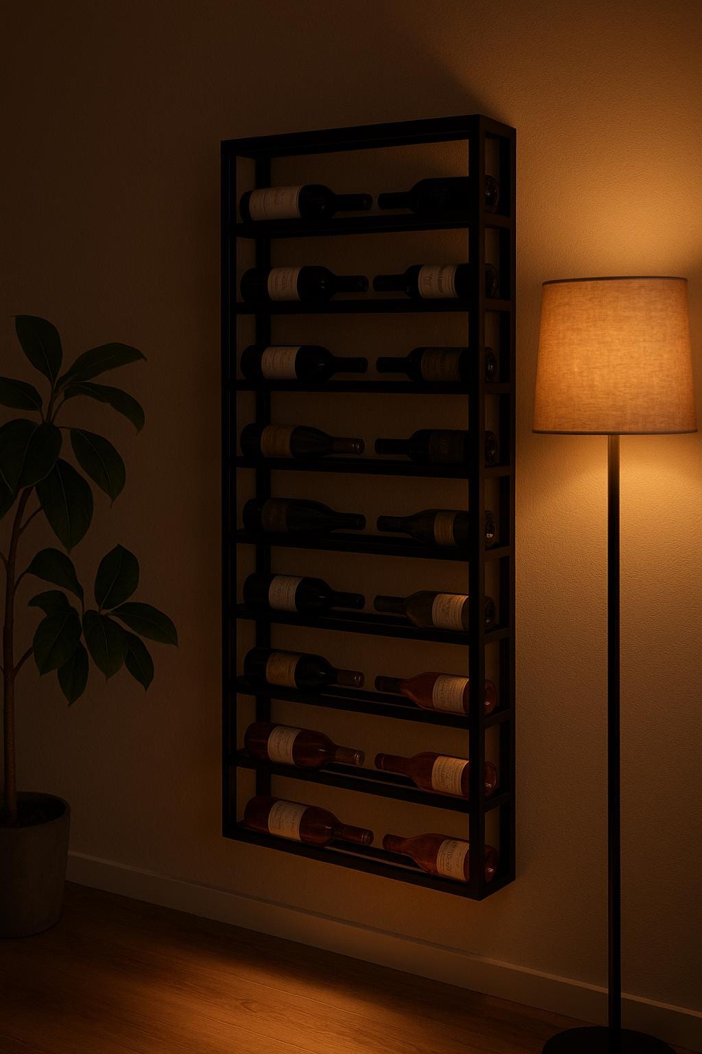 Modern Wall Mounted Wine Rack – Metal Hexagon Wine Display & Wine Glass ...