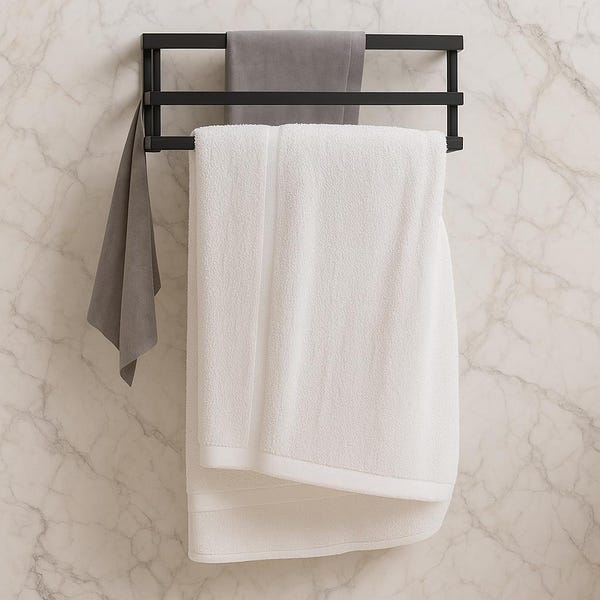 Suporte de toalhas de parede moderno com 3 níveis – Organizador de banheiro minimalista