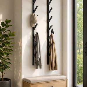 Entryway Wall Hooks, Metal Coat Rack, Hallway Organizer, Industrial Wall Hanger, Wall Mounted  Mudroom Storage, Modern Home Decor