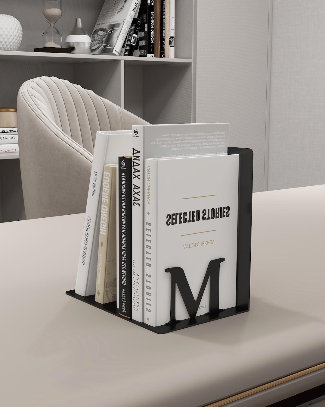 Metal Bookend,personalized Letter Book Holder ,special Letters for MOM ...