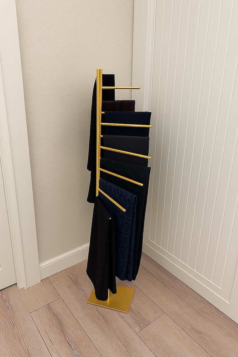 Multipurpose Movable Portable Hanger - Scarf, Shawl, Tie, Towel and Blanket Storage Solution - Metal Hanger image 4