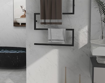 Modern Bathroom Towel Rack - Wall Mounted Metal Towel Holder - Guest Towel and Hand Towel Rack - Shawl & Scarf Organizer