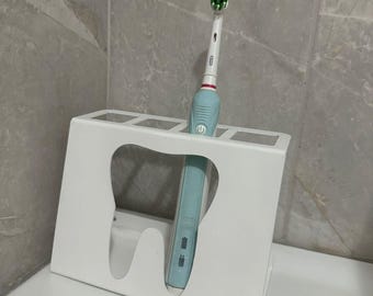 Metal Electric Toothbrush Holder, Tooth-Shaped, Bathroom Decor