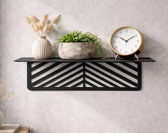 Floating Nightstand | Modern Metal Bedside Shelf | Minimalist Wall Mounted Bookshelf