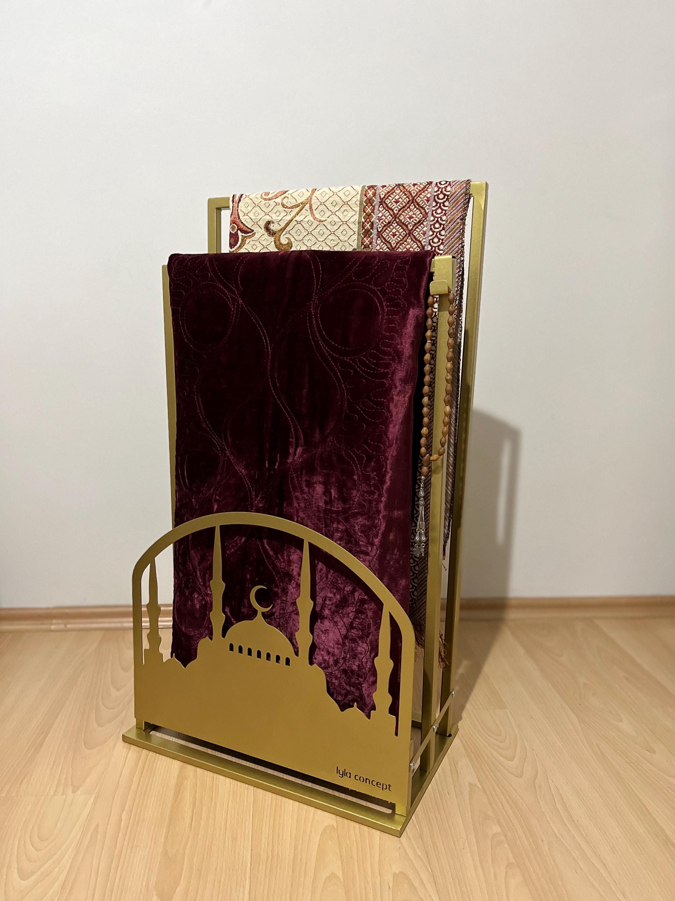 Elegant Mosque Pattern Handcrafted Metal Prayer Rug Stand | Modern ...