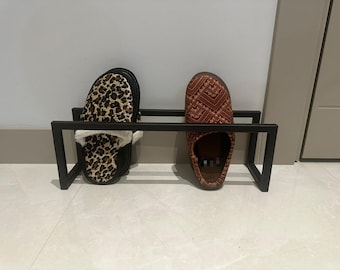 Metal Entryway Shoe Rack, Modern Slipper Organizer
