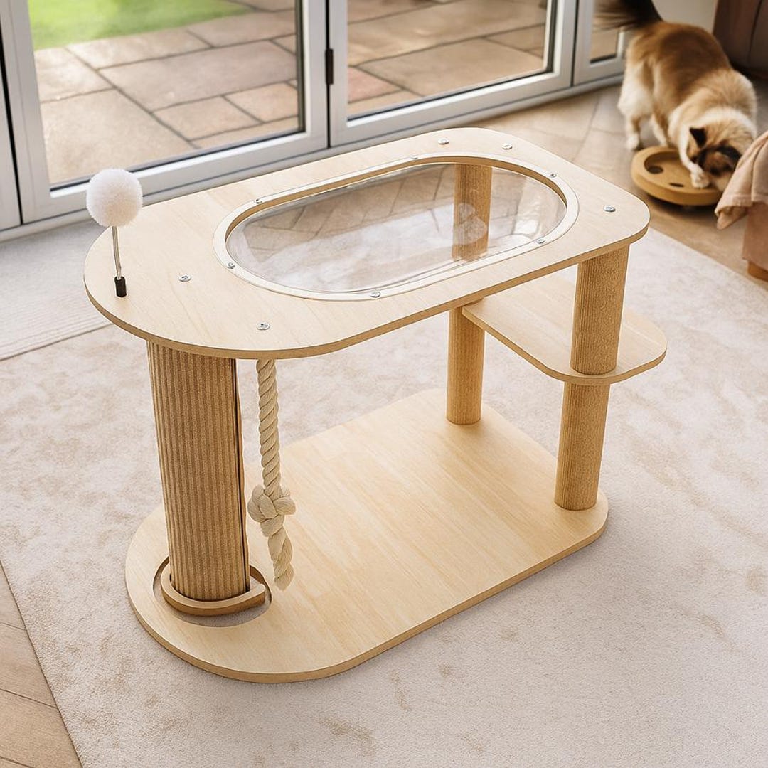 Cat Scratching Post Play Station – Cat Activity Table – Modern Cat ...