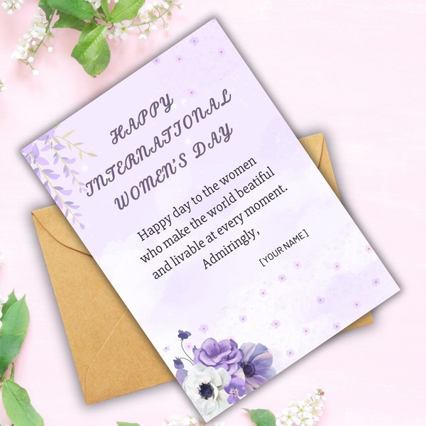 Customize Women's Day gift card,International Women's Day,Happy Women's Day,International Female's Day,Women's Power,personalized gift for