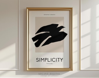 Minimalist Bird Silhouette Print: Boho Neutral Wall Art (Digital Download)