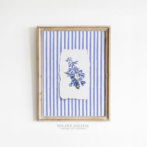 Striped Floral Art Cottagecore Floral Prints Digital Download Grandmillennial Watercolor Art for Home Decor Vertical Line Art Floral Art