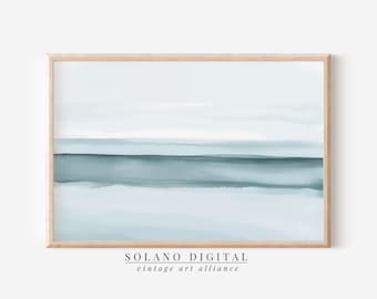 Coastal Watercolor Landscape Print: Abstract Beach Art (Digital Download)