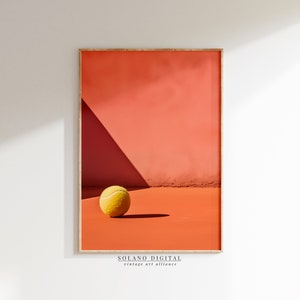 Tennis Poster Print Tennis Wall Art Aesthetic Tennis Ball Sports Poster Home Décor Printable Wall Art Digital Download Minimalist Art