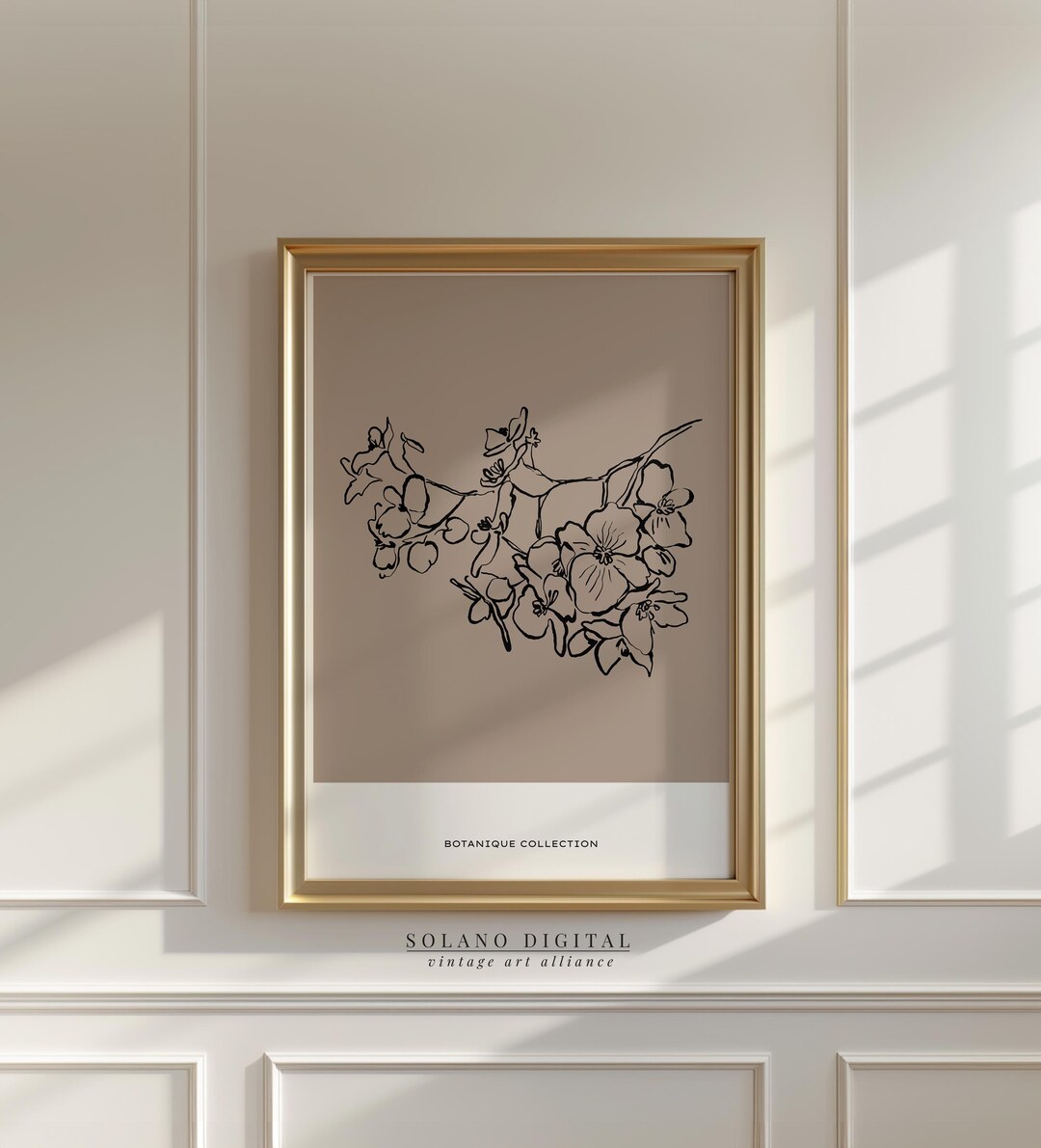 Botanical Flower Line Art Print: Minimalist Home Decor (digital ...