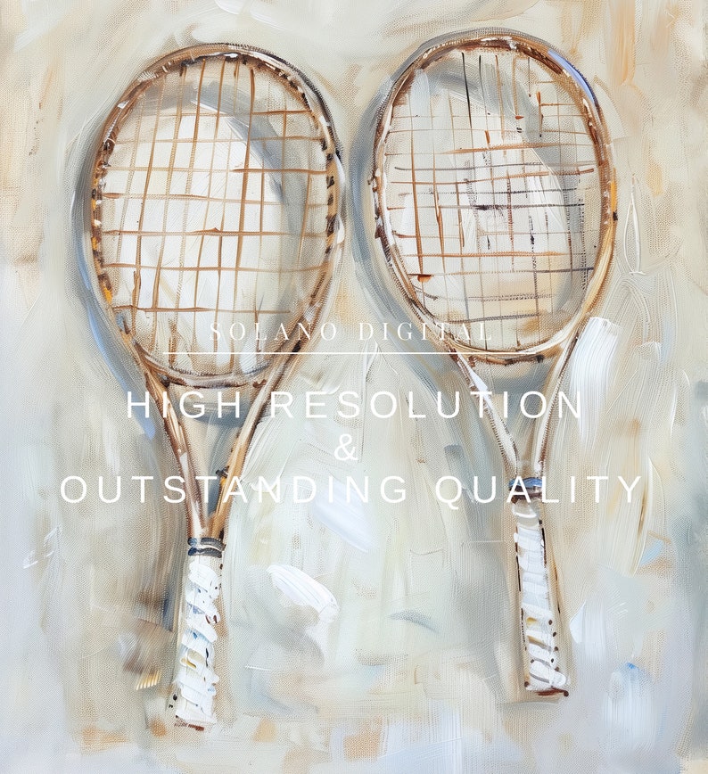 Vintage Tennis Racket Art Tennis Racket Wall Art Tennis Painting Tennis