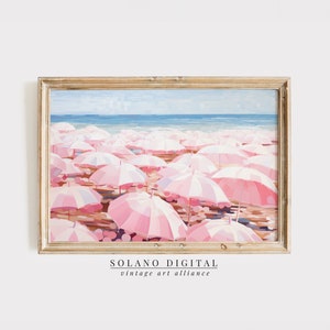 Vintage Pink Beach Print: Coastal Girly Decor (Digital Download)