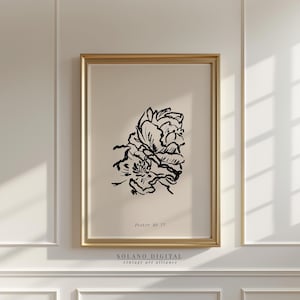 Vintage Botanical Flower Print, Modern Cottagecore Floral Wall Art, Printable Digital Download, Rustic Farmhouse Home Decor