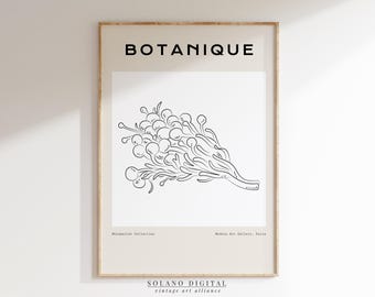 Minimalist Botanical Line Art Print: Modern Nature Poster (Digital Download