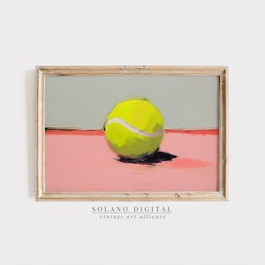 Tennis Ball Art Print Tennis Wall Art Tennis Ball Painting Tennis Decor Tennis Player Gift Pink Tennis Art Sport Women Art Downloadable Art