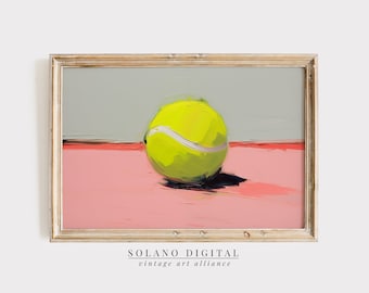 Retro Tennis Ball Art Print: Sport Wall Decor (Digital Download)