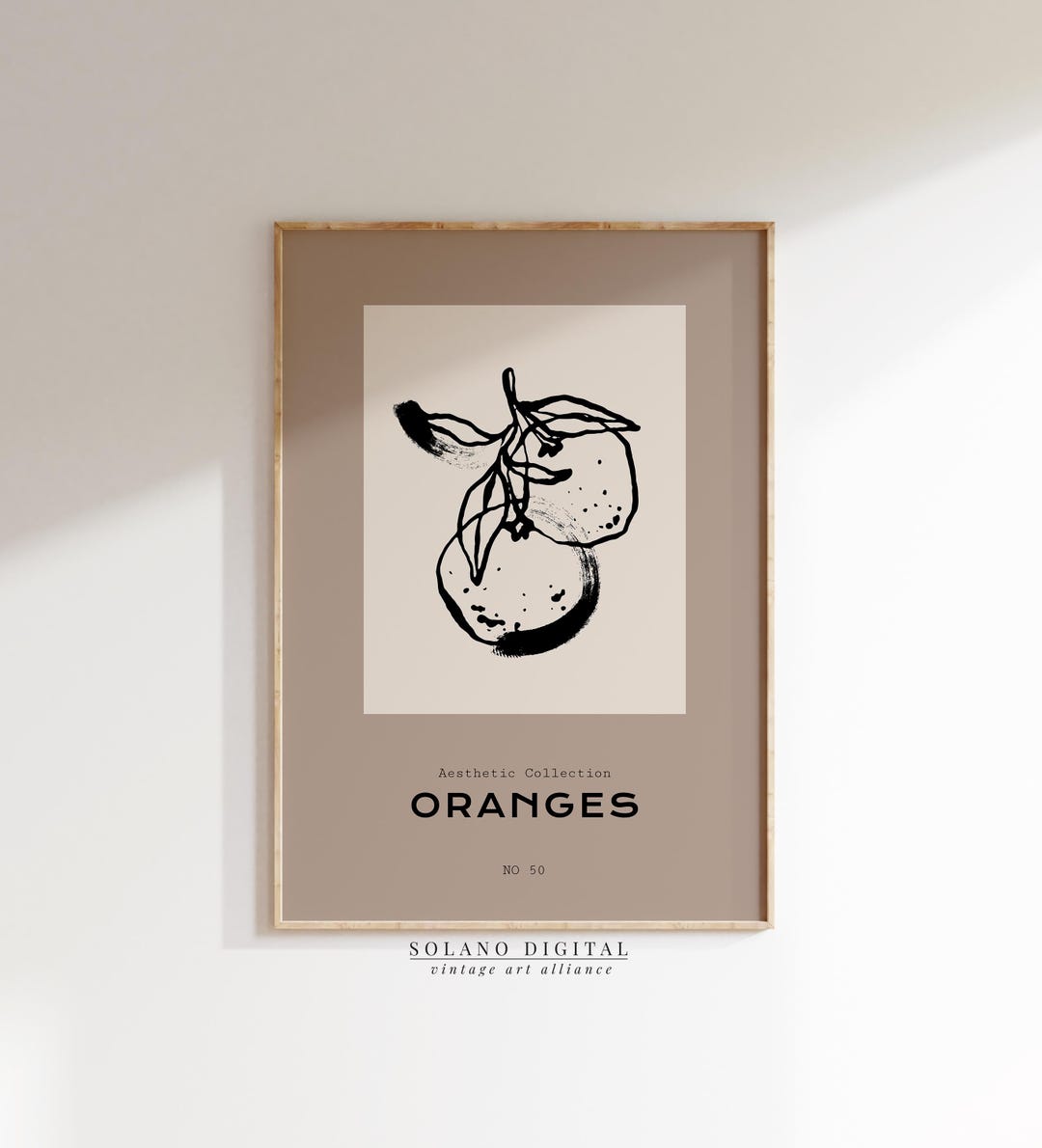 Minimalist Orange Line Art Print: Modern Kitchen Wall Decor (digital ...