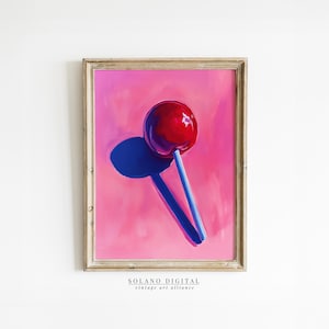 Candy Painting Digital Download Lollipop Wall Art Pink Pop Art Candy Poster Lollipop Print Lollipop Art Aesthetic Dopamine Decor Printable