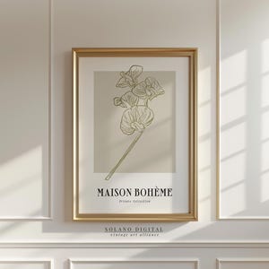 Boho Botanical Line Art Print – Maison Bohème Floral Poster – Printable Wall Art Download – Vintage Minimalist Art – Private Collection Art