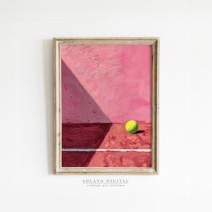 Pink Tennis Art Tennis Wall Art Tennis Oil Painting Tennis Art Tennis Wall Art Tennis Decor Tennis Player Gift For Her Ball Sports Decor