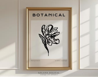 Botanical Line Art Print: Minimalist Flower Sketch (Digital Download